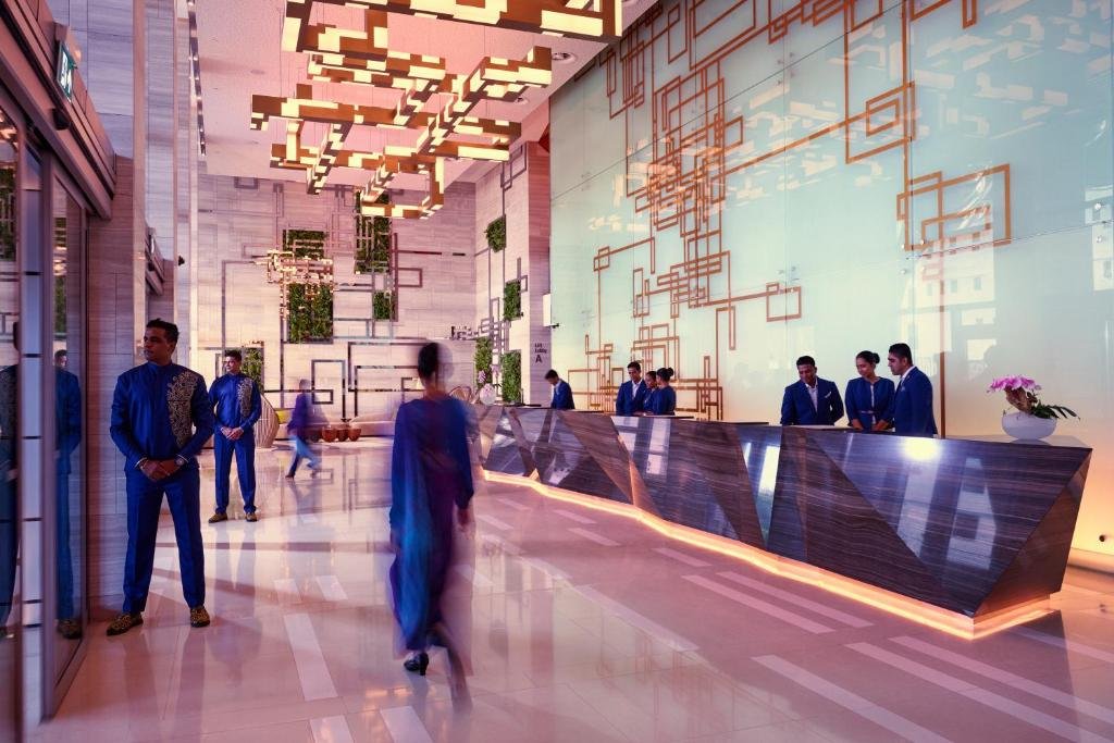 Modern lobby and reception area at Cinnamon Life Colombo